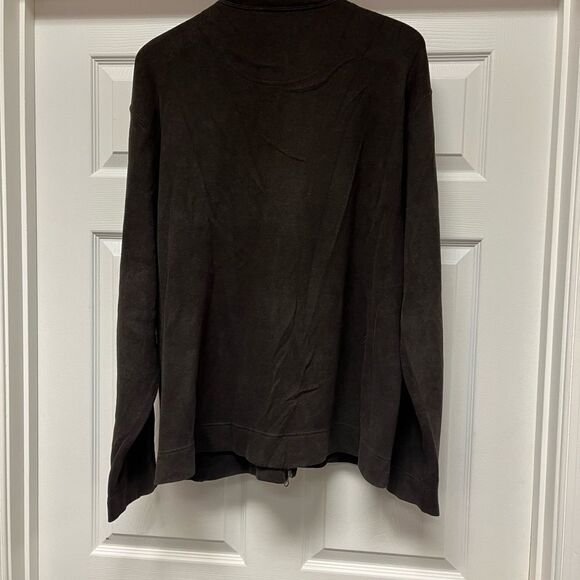 Banana Republic Brown Mock Neck Zip Up Sweater sz XL EUC - Picture 5 of 6